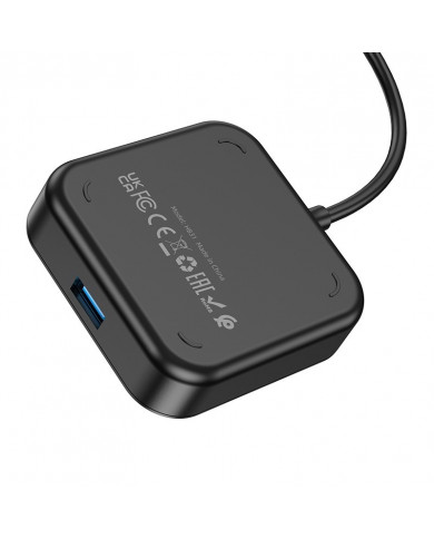 Hub USB Hoco HB31 Easy 4-in-1 Mini and Portable με 4 χ USB 3.0 1.2m Μαύρο
