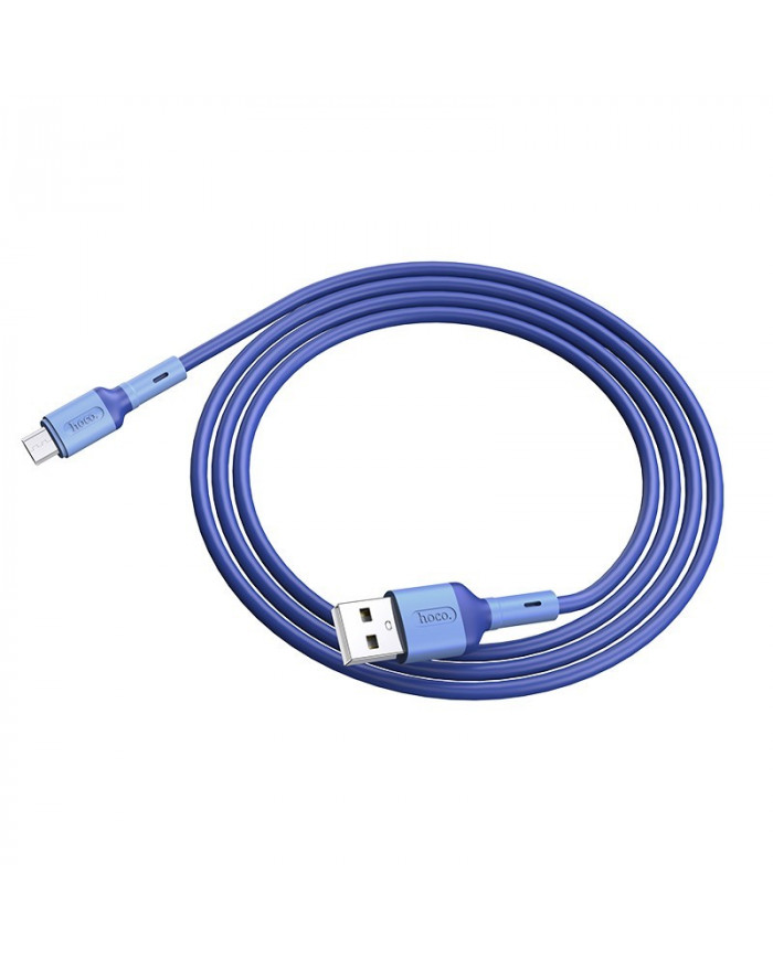 Καλώδιο Σύνδεσης Hoco X65 Prime USB σε Micro USB για Γρήγορη Φόρτιση και Μεταφορά Δεδομένων 2.4A Μπλε 1m