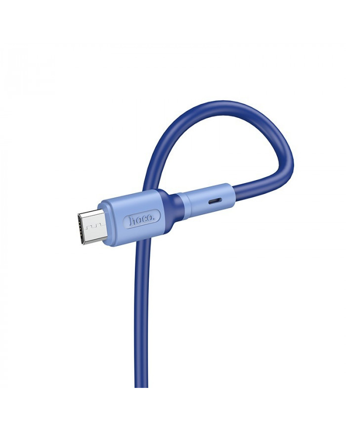 Καλώδιο Σύνδεσης Hoco X65 Prime USB σε Micro USB για Γρήγορη Φόρτιση και Μεταφορά Δεδομένων 2.4A Μπλε 1m