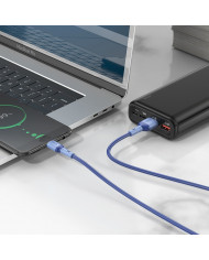 Καλώδιο Σύνδεσης Hoco X65 Prime USB σε Micro USB για Γρήγορη Φόρτιση και Μεταφορά Δεδομένων 2.4A Μπλε 1m