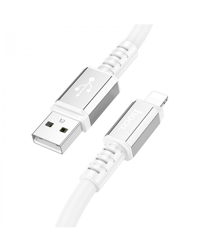 Καλώδιο Σύνδεσης Hoco X85 Strength USB σε Lightning 2.4A Λευκό 1m Υψηλής Αντοχής
