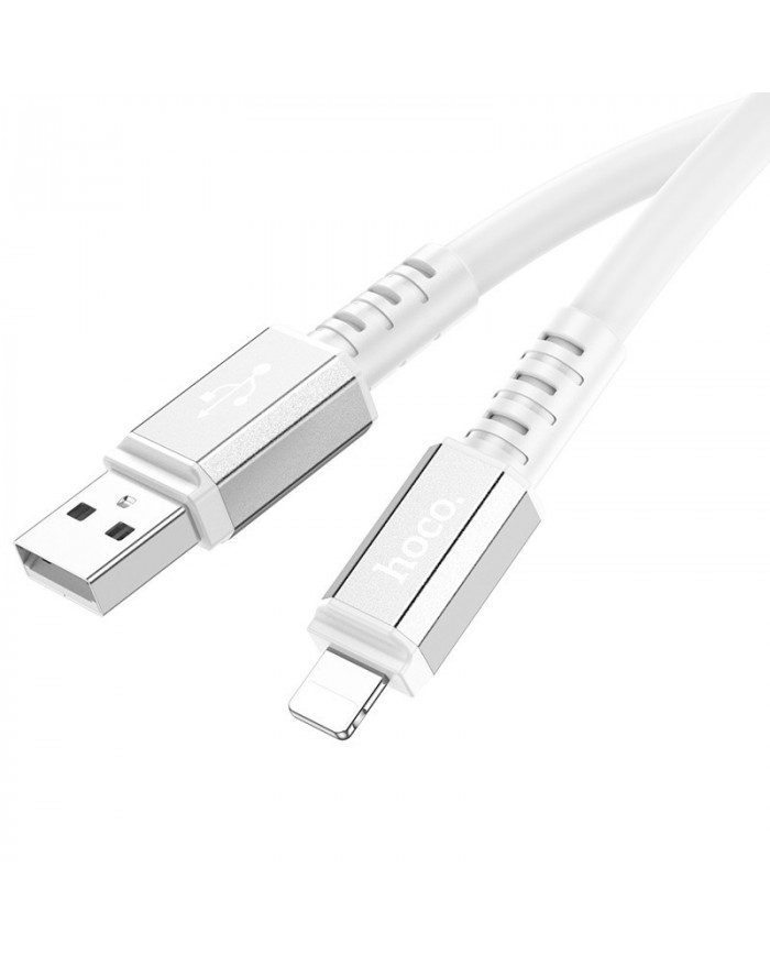 Καλώδιο Σύνδεσης Hoco X85 Strength USB σε Lightning 2.4A Λευκό 1m Υψηλής Αντοχής