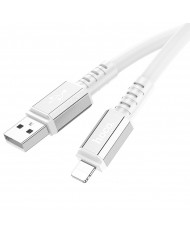 Καλώδιο Σύνδεσης Hoco X85 Strength USB σε Lightning 2.4A Λευκό 1m Υψηλής Αντοχής