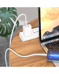 Καλώδιο Σύνδεσης Hoco X85 Strength USB σε Lightning 2.4A Λευκό 1m Υψηλής Αντοχής