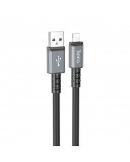 Καλώδιο Σύνδεσης Hoco X85 Strength USB σε Lightning 2.4A Μαύρο 1m Υψηλής Αντοχής