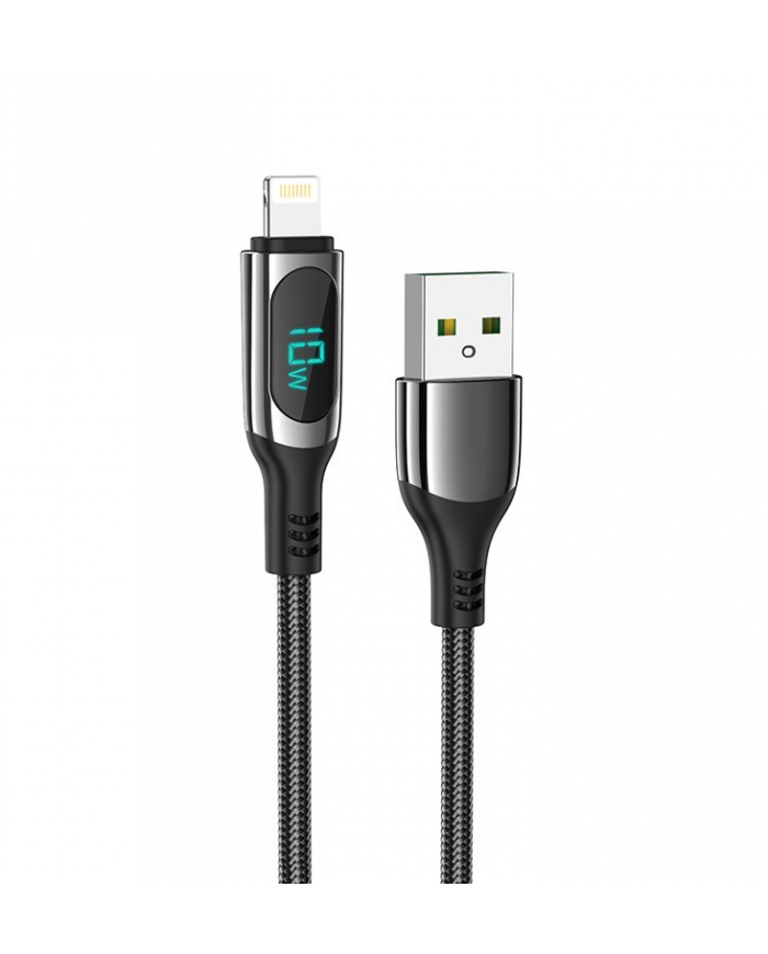 Καλώδιο Σύνδεσης Hoco S51 Extreme USB σε Lightning για Γρήγορη Φόρτιση και Οθόνη Ένδειξης Φόρτισης 2.4A Μαυρο 1.2m