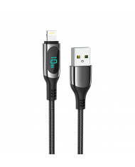 Καλώδιο Σύνδεσης Hoco S51 Extreme USB σε Lightning για Γρήγορη Φόρτιση και Οθόνη Ένδειξης Φόρτισης 2.4A Μαυρο 1.2m