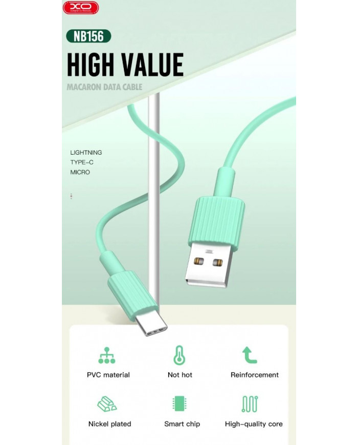 XO NB156 USB Καλώδιο Φόρτισης Για Type-C Άσπρο