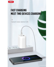 XO L57 EU Διπλής Θύρας Φορτιστής Με Micro Καλώδιο Άσπρο