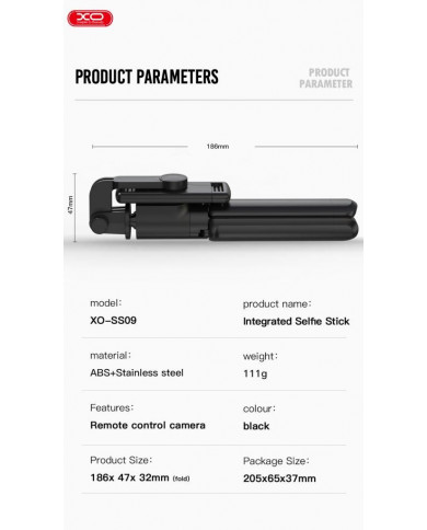 XO SS09 Τρίποδο Bluetooth Με Κοντρολ XO SS09 Τρίποδο Bluetooth Με Κοντρολ