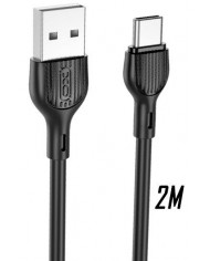 XO  2.4A USB Καλώδιο Φόρτισης TypeC 2m Μαύρο