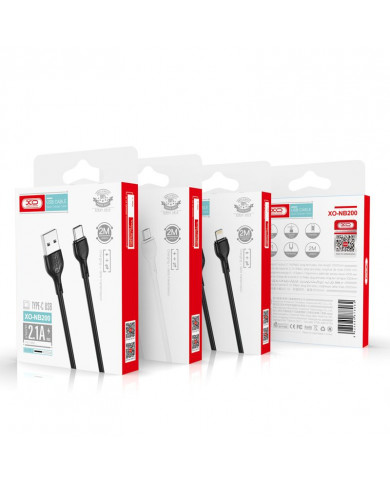 XO  2.4A USB Καλώδιο Φόρτισης TypeC 2m Μαύρο XO  2.4A USB Καλώδιο Φόρτισης TypeC 2m Μαύρο