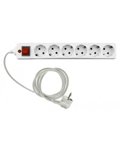 Entac Πολύπριζο Προστασίας 6 Θέσεων Με Διακόπτη 3x1.5mm 1.8m