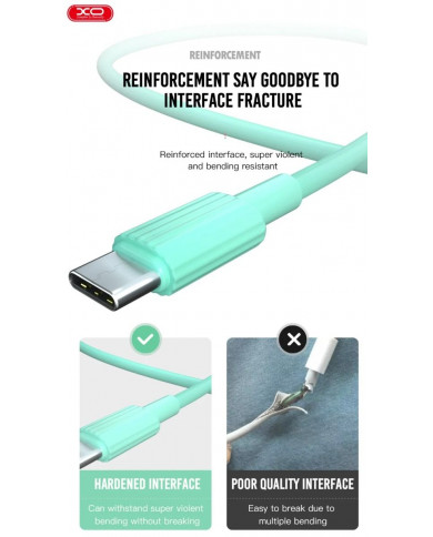 XO  USB Καλώδιο Φόρτισης Για Type-C Μαύρο XO  USB Καλώδιο Φόρτισης Για Type-C Μαύρο
