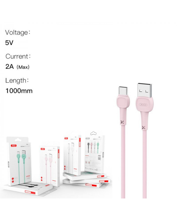 XO Καλώδιο Φόρτισης Type-C Ρόζ
