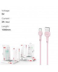 XO Καλώδιο Φόρτισης Type-C Ρόζ