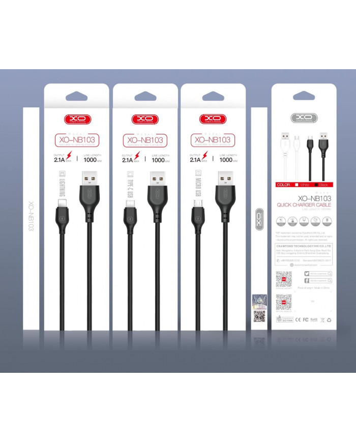 XO  Καλώδιο Φόρτισης Micro 2m Μαύρο