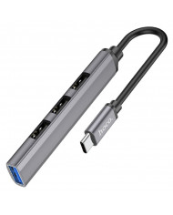 Hub USB-C Hoco HB26 USB3.0+3xUSB2.0 Γκρι