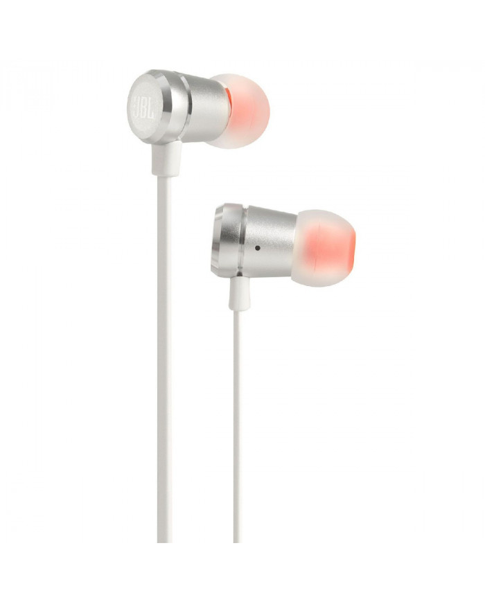 Hands Free JBL Tune 290 In-ear 3.5 mm Pure Bass Sound 8.7mm με Μικρόφωνο και Πλακέ Καλώδιο JBLT290SIL Ασημί
