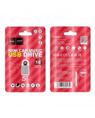 Flash Drive Mini Car Music Hoco UD9 Insightful 16GB USB 2.0 Mini Size Ασημί