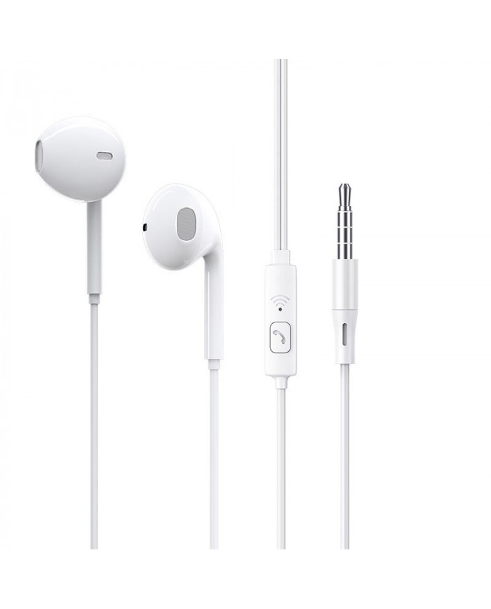 Hands Free Ancus Melody MD66 Semi in-Earbud Stereo 3.5mm Λευκό με Μικρόφωνο και Πλήκτρο Λειτουργίας 1,2μ