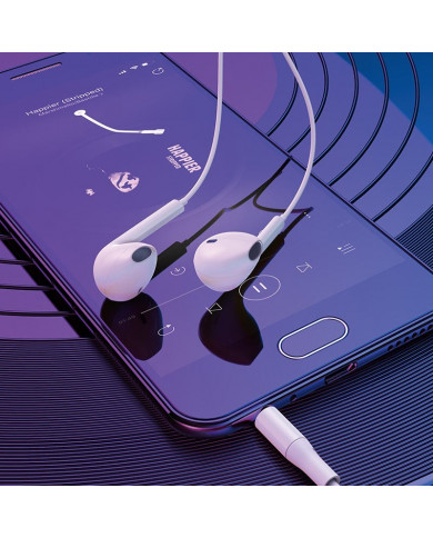 Hands Free Ancus Melody MD66 Semi in-Earbud Stereo 3.5mm Λευκό με Μικρόφωνο και Πλήκτρο Λειτουργίας 1,2μ