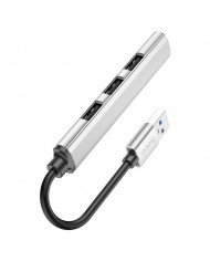 Hub USB Hoco HB26 USB3.0+ 3xUSB2.0 Ασημί