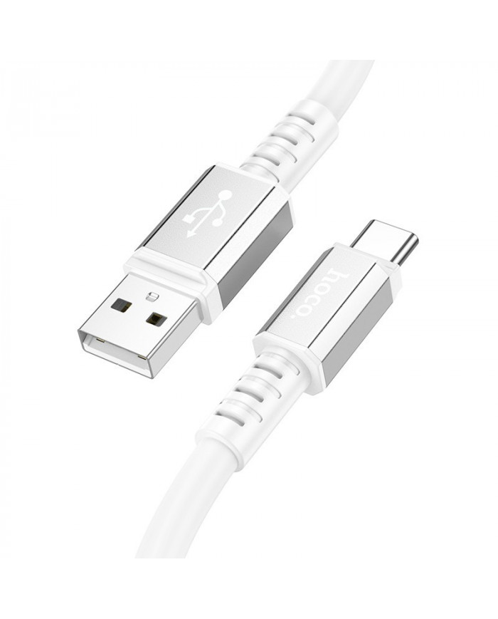 Καλώδιο Σύνδεσης Hoco X85 Strength USB σε USB-C 3A Λευκό 1m Υψηλής Αντοχής