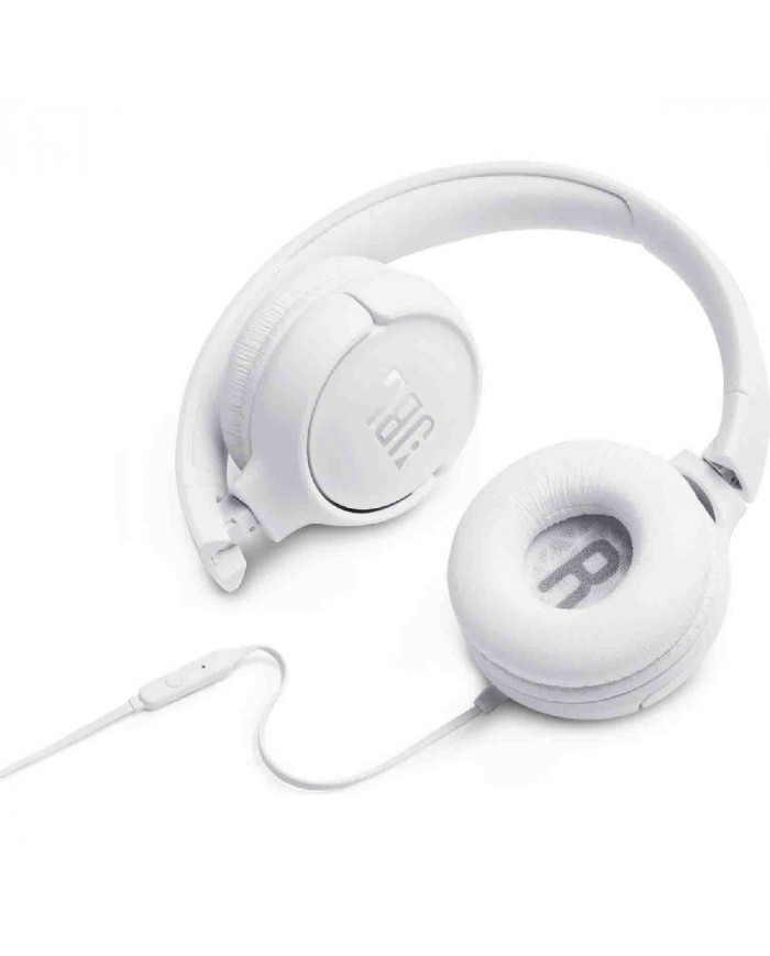 Ακουστικά Stereo On-ear JBL Tune 500 3.5mm Pure Bass Sound με Μικρόφωνο JBLT500WHT Λευκό