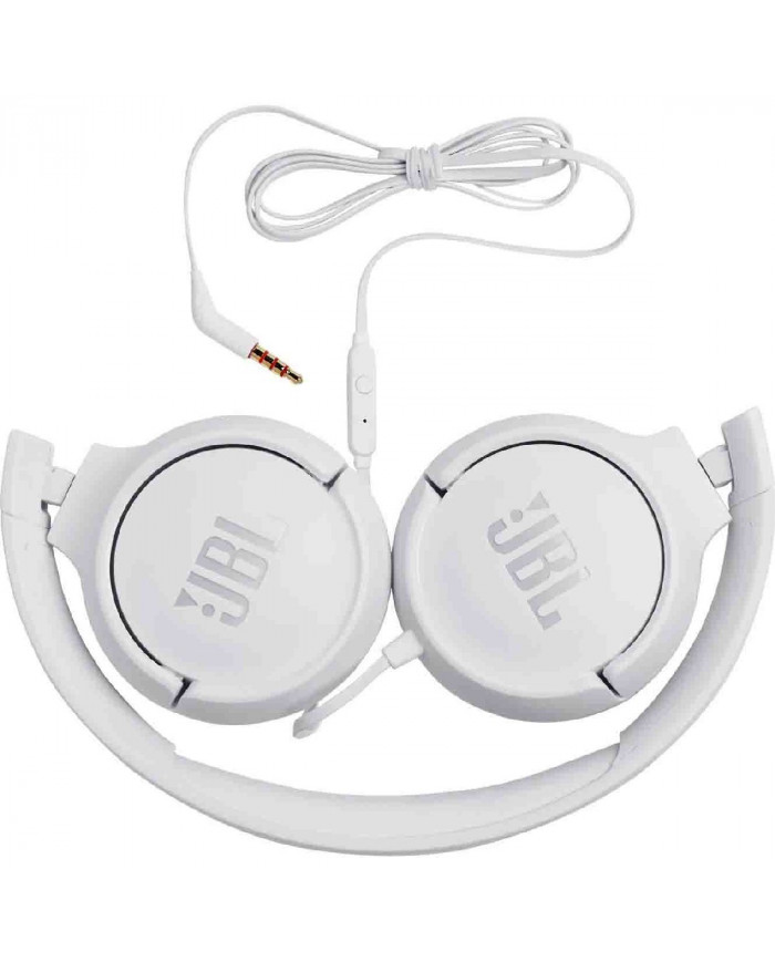 Ακουστικά Stereo On-ear JBL Tune 500 3.5mm Pure Bass Sound με Μικρόφωνο JBLT500WHT Λευκό