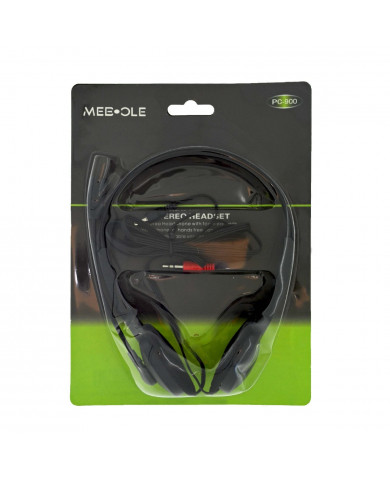Ακουστικά Stereo Mee-Ole PC-900 με Μικρόφωνο και Διπλή Έξοδο 3.5mm Μαύρα