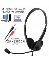 Ακουστικά Stereo Mee-Ole PC-900 με Μικρόφωνο και Διπλή Έξοδο 3.5mm Μαύρα