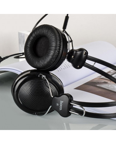 Ακουστικά Stereo Hoco W5 Manno 3.5mm Μαύρα με Μικρόφωνο και Πλήκτρο Ελέγχου