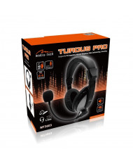 Ακουστικά Stereo Media-Tech TURDUS PRO MT3603 με Διπλό Κονέκτορα 3.5mm και Ρυθμιζόμενο Μικρόφωνο. Μαύρο