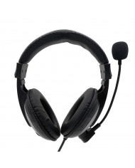 Ακουστικά Stereo Media-Tech TURDUS PRO MT3603 με Διπλό Κονέκτορα 3.5mm και Ρυθμιζόμενο Μικρόφωνο. Μαύρο