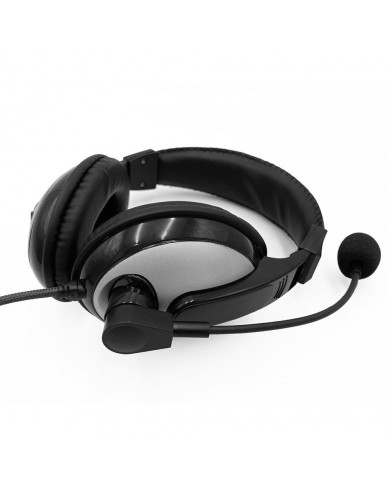 Ακουστικά Stereo Media-Tech TURDUS PRO MT3603 με Διπλό Κονέκτορα 3.5mm και Ρυθμιζόμενο Μικρόφωνο. Μαύρο