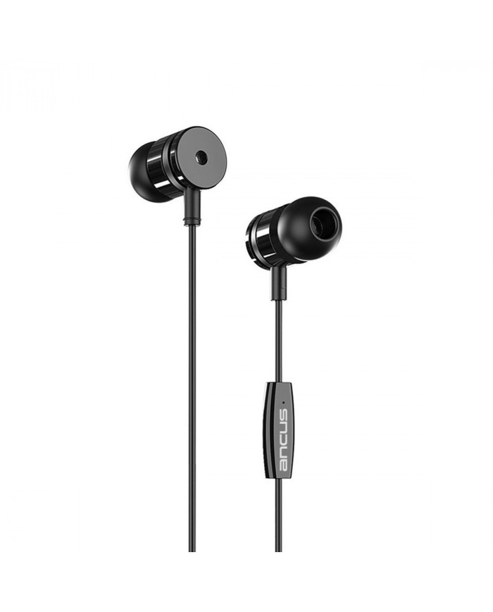 Hands Free Ancus Harmony MD44 in-Earbud Stereo 3.5mm Μαύρο με Μικρόφωνο και Πλήκτρο Λειτουργίας 1,2μ