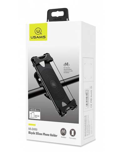 USAMS βάση ποδηλάτου για smartphone US-ZJ053, λαστιχένια, μαύρη