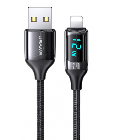 USAMS καλώδιο Lightning σε USB US-SJ543, 12W, 1.2m, μαύρο USAMS καλώδιο Lightning σε USB US-SJ543, 12W, 1.2m, μαύρο
