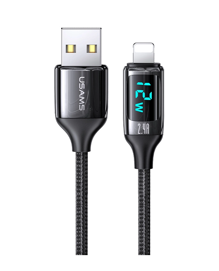 USAMS καλώδιο Lightning σε USB US-SJ543, 12W, 1.2m, μαύρο
