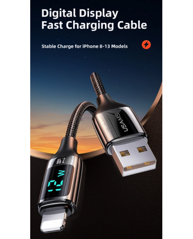 USAMS καλώδιο Lightning σε USB US-SJ543, 12W, 1.2m, μαύρο USAMS καλώδιο Lightning σε USB US-SJ543, 12W, 1.2m, μαύρο