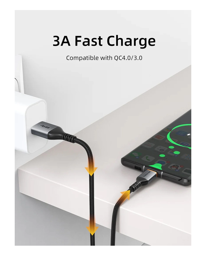 CABLETIME καλώδιο USB-C σε USB , 15W, 5Gbps, 0.5m, μαύρο