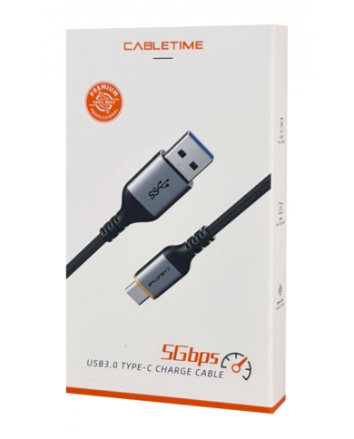 CABLETIME καλώδιο USB-C σε USB , 15W, 5Gbps, 0.5m, μαύρο CABLETIME καλώδιο USB-C σε USB , 15W, 5Gbps, 0.5m, μαύρο