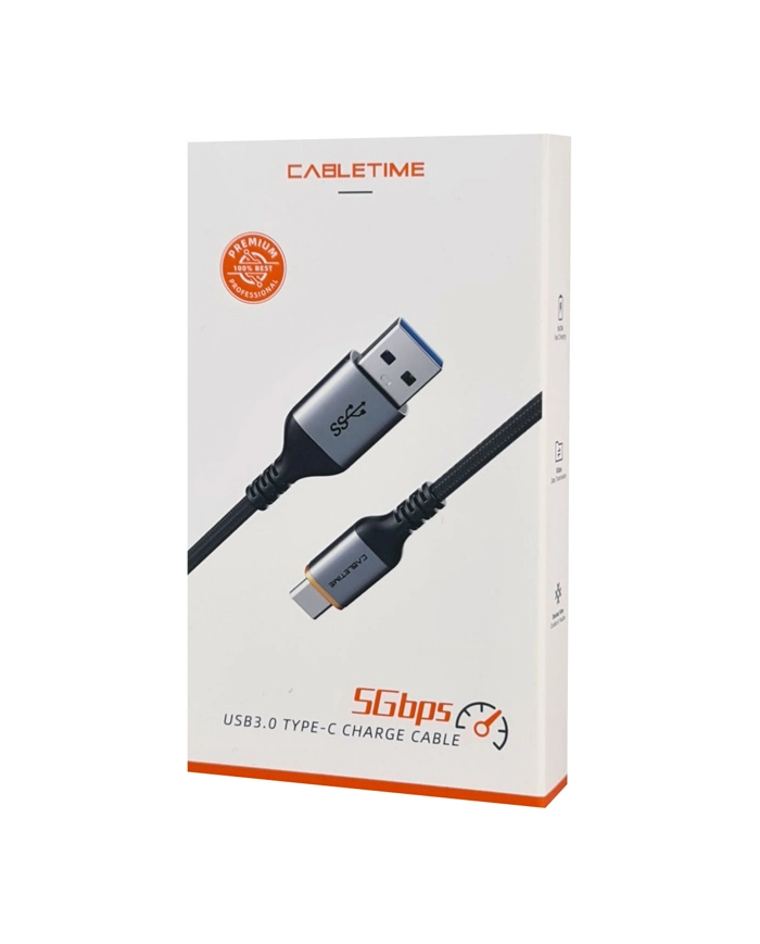 CABLETIME καλώδιο USB-C σε USB , 15W, 5Gbps, 0.5m, μαύρο