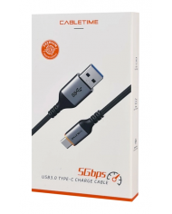CABLETIME καλώδιο USB-C σε USB , 15W, 5Gbps, 0.5m, μαύρο
