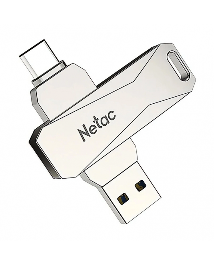 NETAC USB Flash Drive U782C, 64GB, USB 3.0 & USB Type-C, OTG, ασημί
