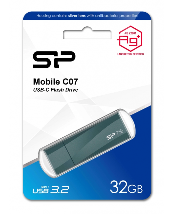 SILICON POWER USB-C Flash Drive Mobile C07, 32GB, USB 3.2, μπλε