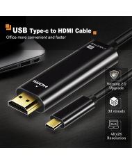 CABLETIME καλώδιο USB-C σε HDMI CT-CMHD, 4K/60Hz, 0.9m, μαύρο
