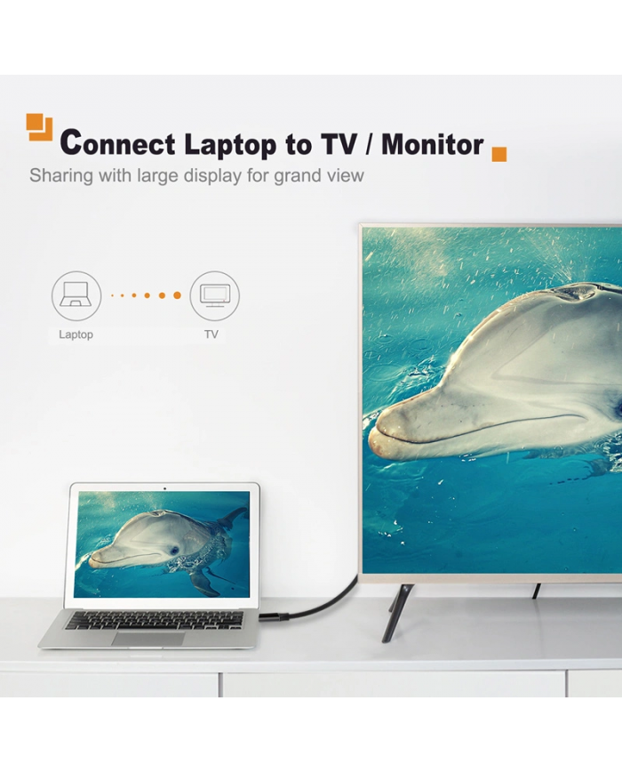 CABLETIME καλώδιο USB-C σε HDMI CT-CMHD, 4K/60Hz, 0.9m, μαύρο