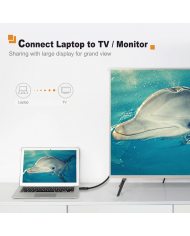 CABLETIME καλώδιο USB-C σε HDMI CT-CMHD, 4K/60Hz, 0.9m, μαύρο